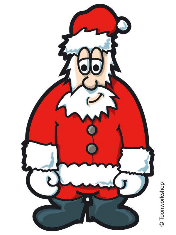 Santa Claus cartoon, free for personal use, copyright Oliver Schafeld / Toonworkshop